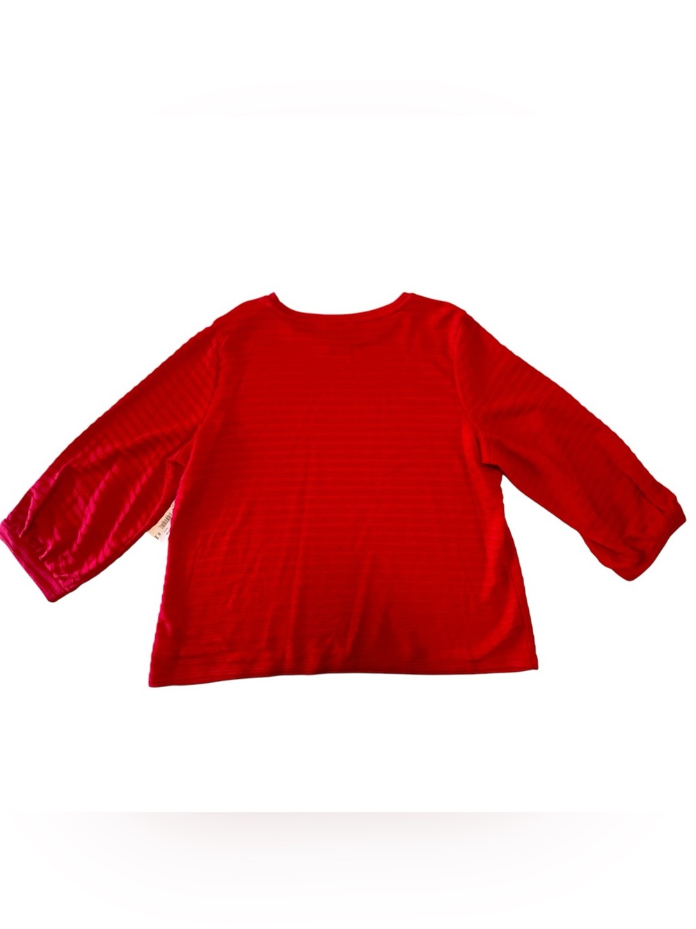 Liz Claiborne Girls' Bright Red Long Sleeve Top with Shoulder Buttons - Picture 3 of 3